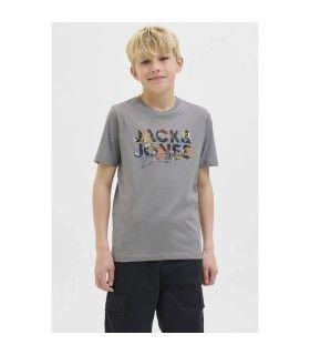 Camiseta Jack & Jones JJGelplas Tee SS Crew Neck Junior Gris Oscuro