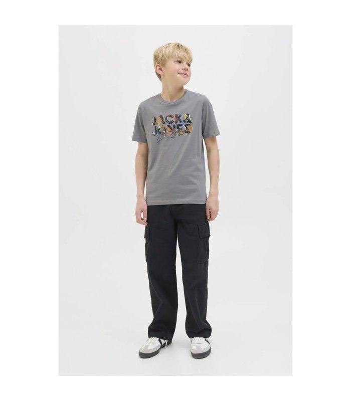 Camiseta Jack & Jones JJGelplas Tee SS Crew Neck Junior Gris Oscuro