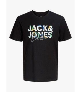 Camiseta Jack & Jones JJGelplas Tee SS Crew Neck Junior negro