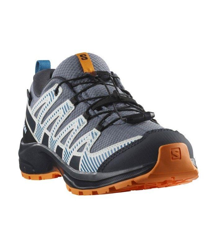 Zapatilla Salomon XA Pro V8 WP J Niño Grisaille/Dark Blue/Turmeric