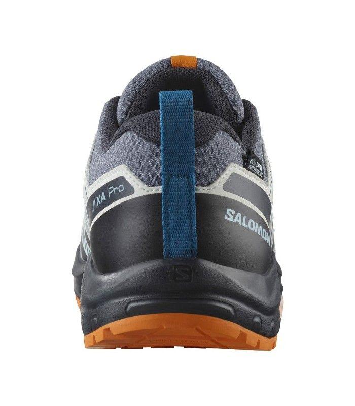 Zapatilla Salomon XA Pro V8 WP J Niño Grisaille/Dark Blue/Turmeric