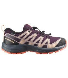 Zapatilla Salomon XA Pro V8 WP J Niño Plum Kitten/Turbulence/Fusion Coral