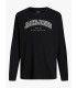 Camiseta JAck & Jones JJecaleb Varsity Tee LS O-Neck SN Junior Negro