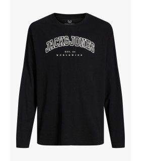 Camiseta JAck & Jones JJecaleb Varsity Tee LS O-Neck SN Junior Negro