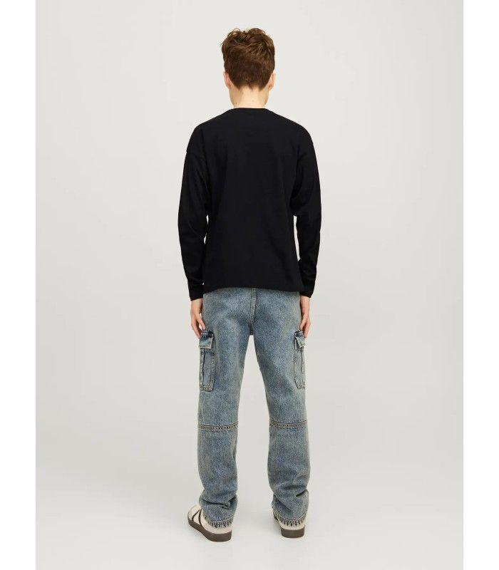 Camiseta JAck & Jones JJecaleb Varsity Tee LS O-Neck SN Junior Negro