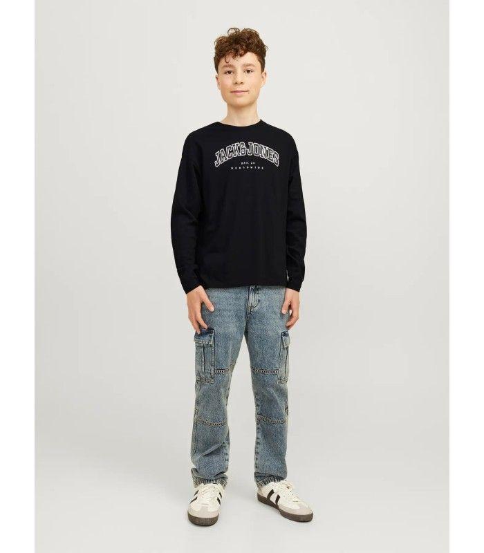 Camiseta JAck & Jones JJecaleb Varsity Tee LS O-Neck SN Junior Negro