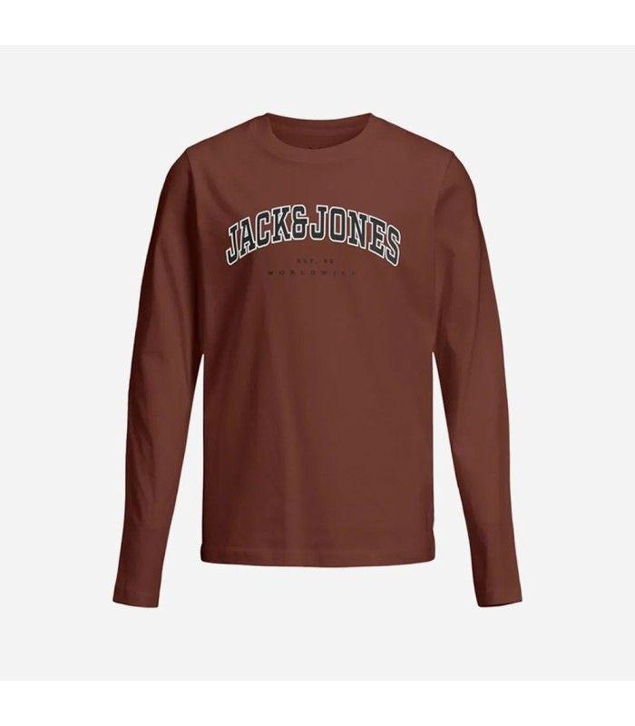 Camiseta JAck & Jones JJecaleb Varsity Tee LS O-Neck SN Junior Burnt Henna