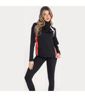 Sueter Ditchil Long Sleeve Half Zip Trix Negro Mujer