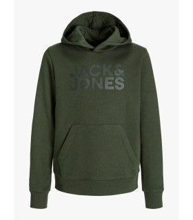Sudadera Jack & Jones JJecorp Logo Sweat Hood Noos Junior Verde