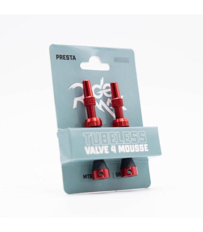 Valvulas Ridemax Tubeless 50MM Rojo (Pack 2)