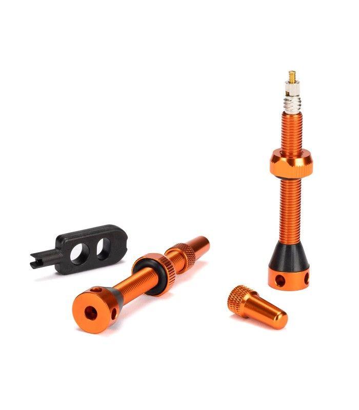 Juego De Valvulas Ridemax Tubeless 50MM Naranja