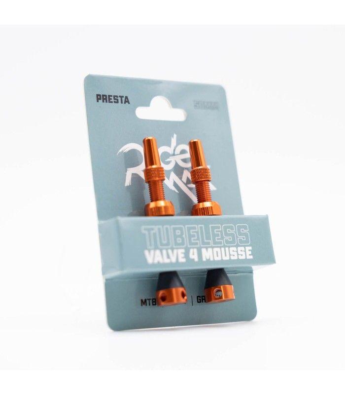 Juego De Valvulas Ridemax Tubeless 50MM Naranja