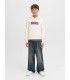Sudadera Jack & Jones Jorinwood Block Branding Sweat Noos Junior Antique White