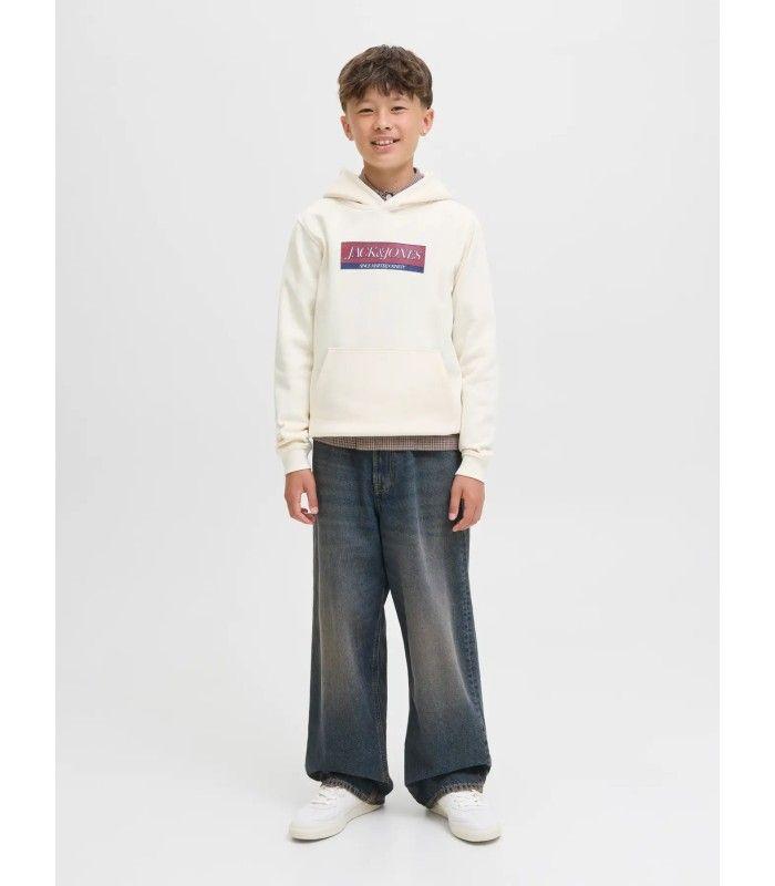 Sudadera Jack & Jones Jorinwood Block Branding Sweat Noos Junior Antique White