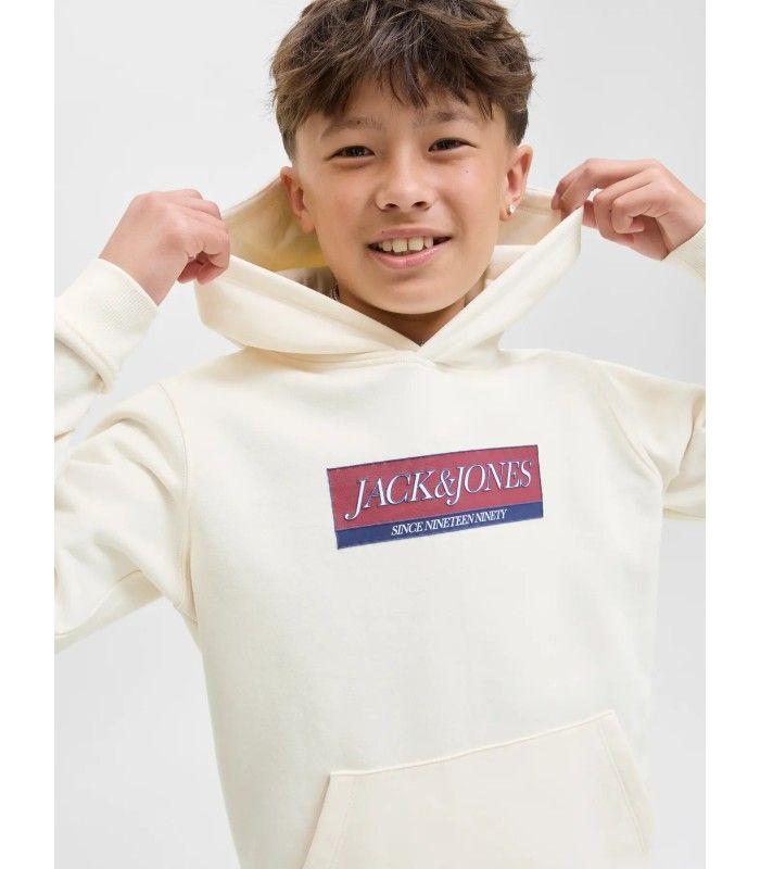 Sudadera Jack & Jones Jorinwood Block Branding Sweat Noos Junior Antique White