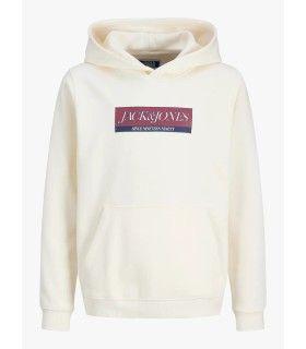 Sudadera Jack & Jones Jorinwood Block Branding Sweat Noos Junior Antique White