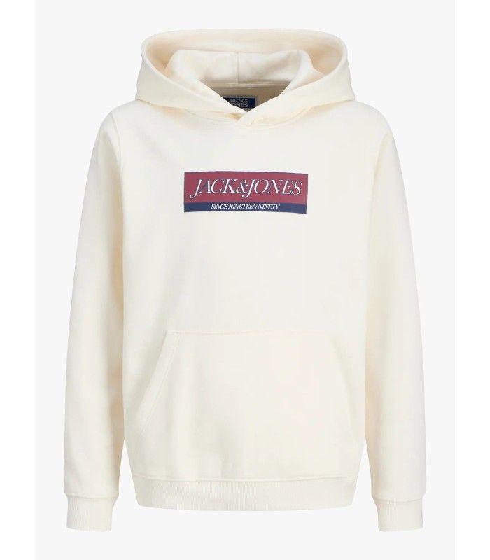 Sudadera Jack & Jones Jorinwood Block Branding Sweat Noos Junior Antique White