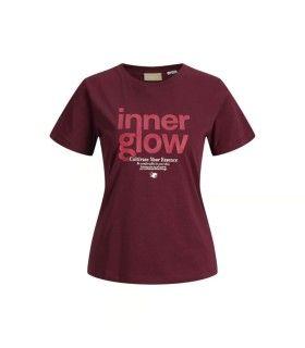 Camiseta Jack & Jones Jxmimi SS Print Tee Mujer Cabernet