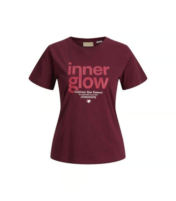 Camiseta Jack & Jones Jxmimi SS Print Tee Mujer Cabernet
