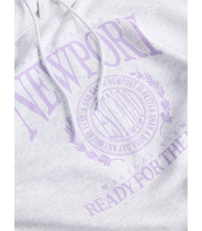 Sudadera Jack & Jones JXMerle RLX Short Hood SWT White Melange Mujer