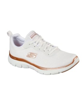 Zapatilla Skechers Graceful Get Connected White Rose Gold Mujer