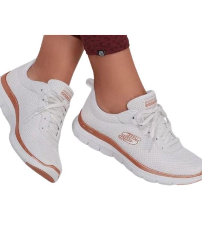 Zapatilla Skechers Graceful Get Connected White Rose Gold Mujer
