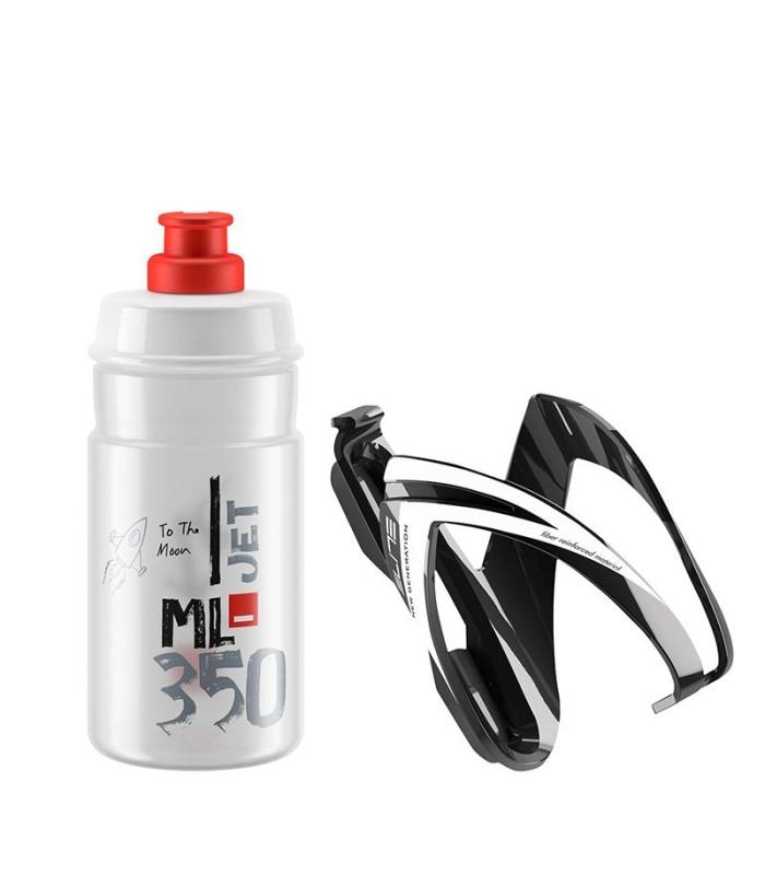 Bidon + Portabidon Elite Ceo Negro Jet Transparente