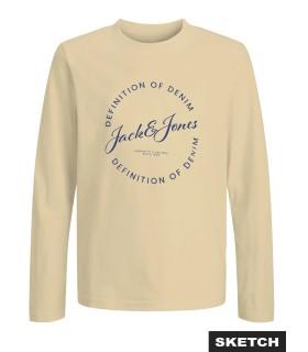 Camiseta Jack & Jones JJgrayson Tee LS Crew Neck Mini Sunlight