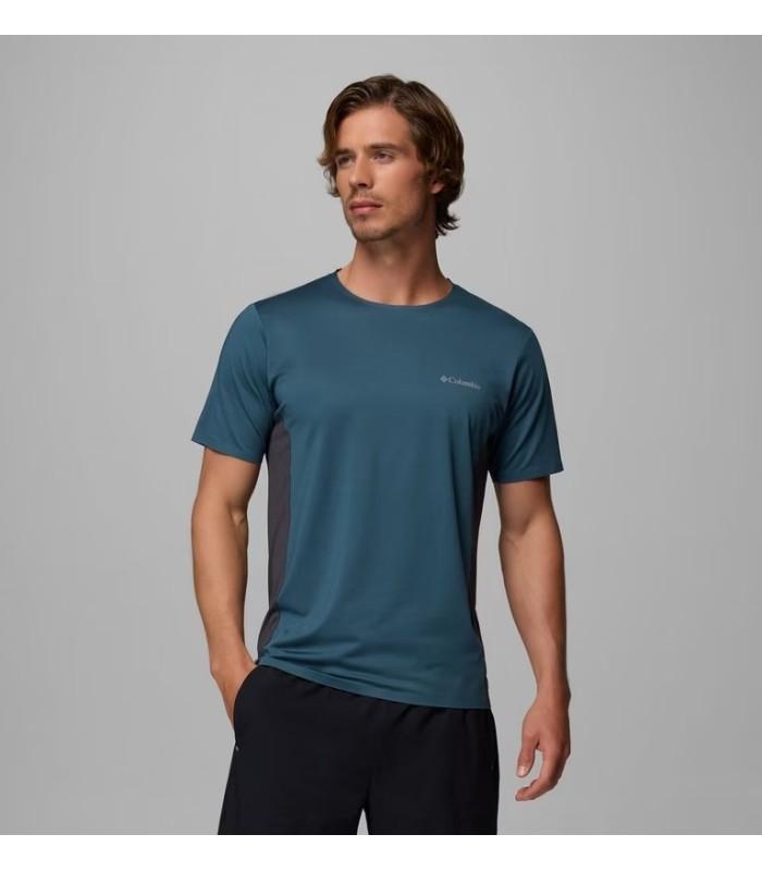 Camiseta Columbia Three Pitch Ss Crew Everblue Shark Hombre