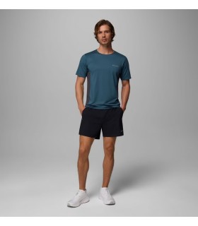 Camiseta Columbia Three Pitch Ss Crew Everblue Shark Hombre