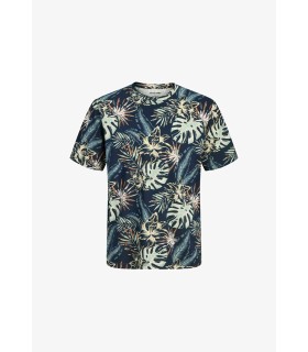 Camiseta Jack & Jones JJhonolulu Aop Tee SS Crew Neck Junior Navy Blazer