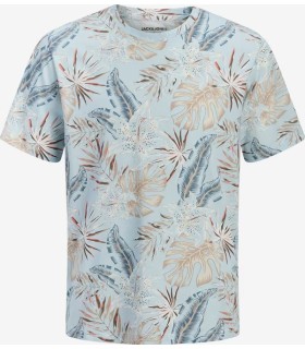 Camiseta Jack & Jones JJhonolulu Aop Tee SS Crew Neck Junior Celestial Blue
