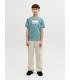 Camiseta Jack & Jones Jcofusion Dots Print Tee SS CN SN Junior Aqua Gray
