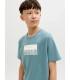 Camiseta Jack & Jones Jcofusion Dots Print Tee SS CN SN Junior Aqua Gray