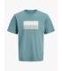 Camiseta Jack & Jones Jcofusion Dots Print Tee SS CN SN Junior Aqua Gray