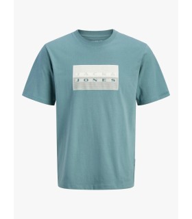 Camiseta Jack & Jones Jcofusion Dots Print Tee SS CN SN Junior Aqua Gray