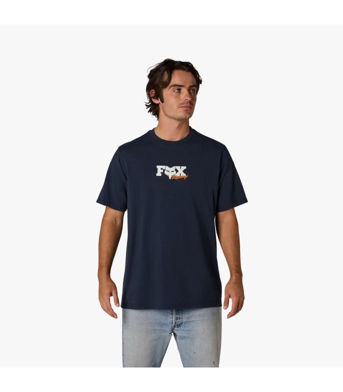 Camiseta Fox Checker 195 Original SS Tee Azul Medianoche