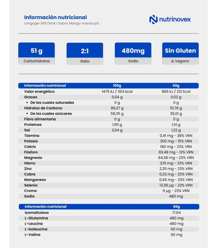 Nutrinovex Longovit 360 1080G Mango Maracuya