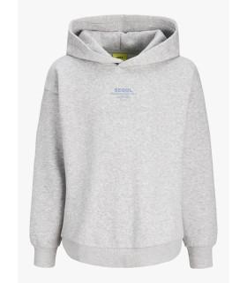 Sudadera Jack & jones Jxnelly LS Hood SWT LN Niña Light Grey Mela