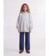 Sudadera Jack & jones Jxnelly LS Hood SWT LN Niña Light Grey Mela