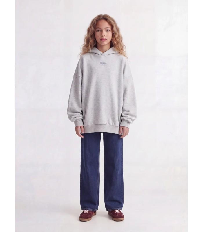 Sudadera Jack & jones Jxnelly LS Hood SWT LN Niña Light Grey Mela