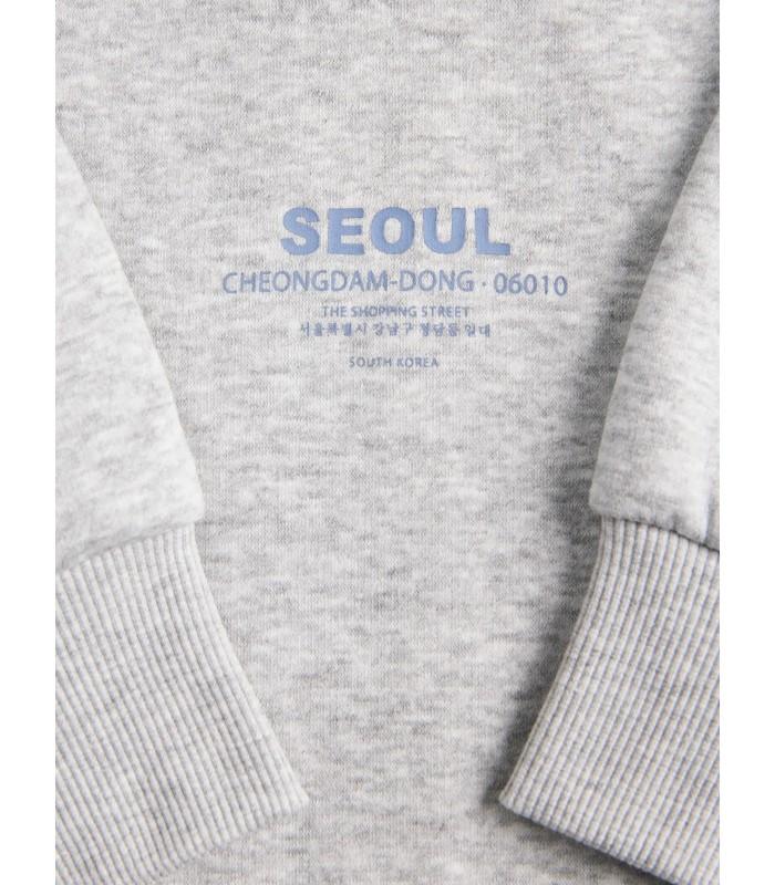 Sudadera Jack & jones Jxnelly LS Hood SWT LN Niña Light Grey Mela