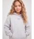 Sudadera Jack & jones Jxnelly LS Hood SWT LN Niña Light Grey Mela