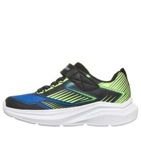 Zapatilla Skechers Microspec Velocity Grid Drift Black Blue Lime Junior