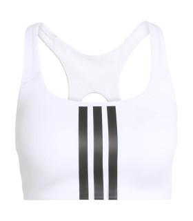 Top Adidas OPT 3S MS Bra Blanco Negro Mujer