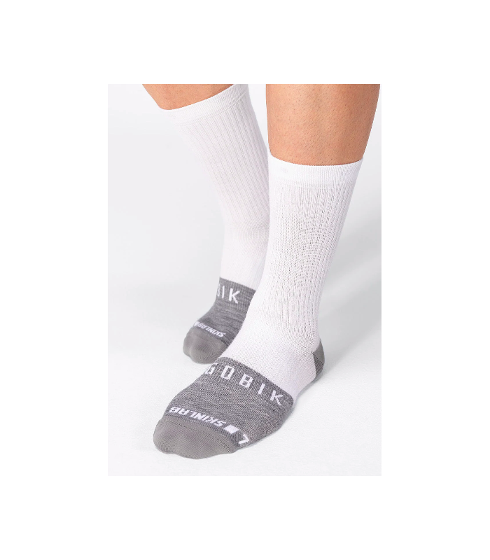 Calcetines Gobik Winter Merino Snowflake Unisex Blanco Gris