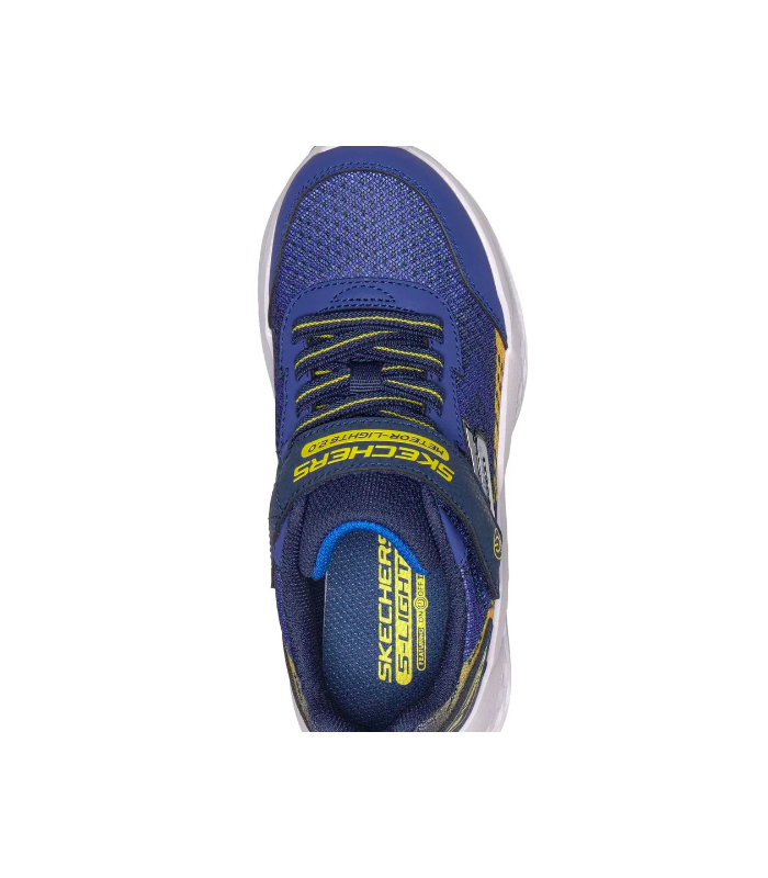 Zapatilla Skechers Meteor Lights 2.0 Junior Azul Amarillo Con Luces