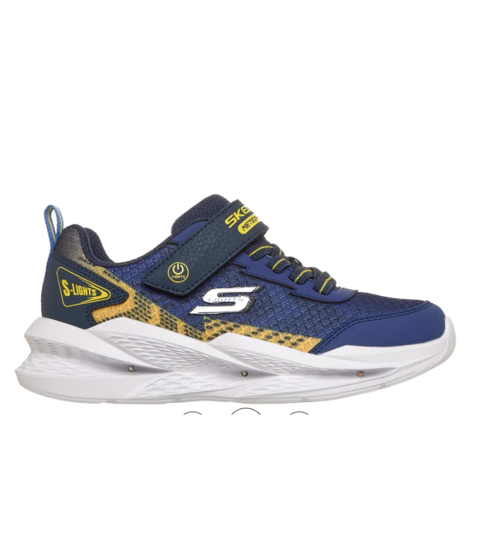 Zapatilla Skechers Meteor Lights 2.0 Junior Azul Amarillo Con Luces