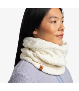 Buff Knitted & Fleece Necwarmer Caryn White