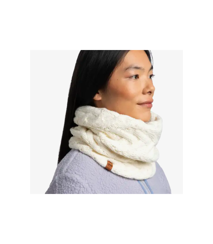 Buff Knitted & Fleece Necwarmer Caryn White